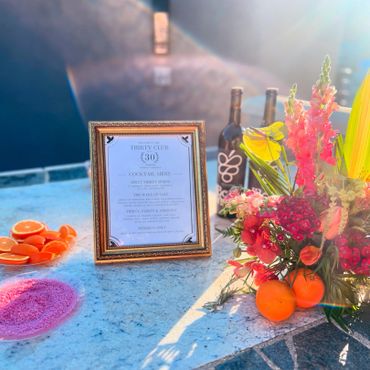 Custom cocktail drink menu for client’s birthday