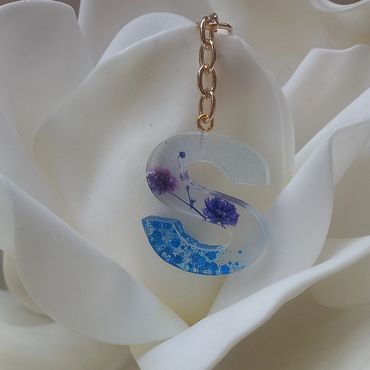 Portachiavi S con sfumature di blu