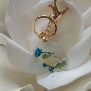 Portachiavi S in trasparenze e flowers green