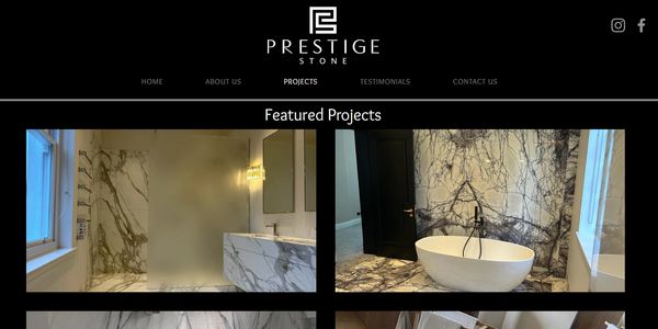 Prestige Stone website designed by Social Optimisation Services