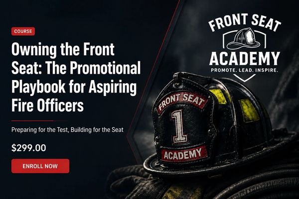 Promotional course for aspiring fire officers by Front Seat Academy.