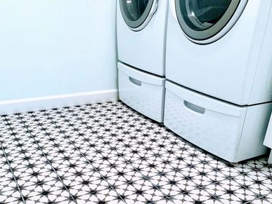 Pattern tile laundry room