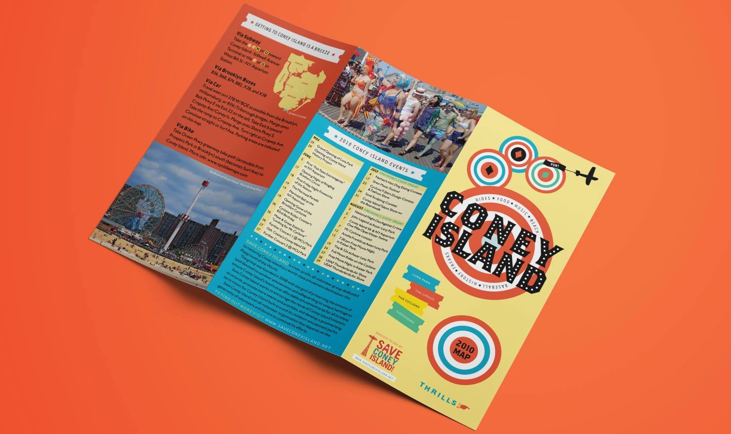Save Coney Island brochure map design