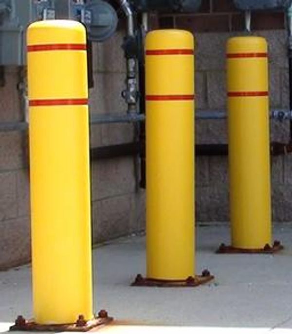 Bolt down bollards with a Post Bollard Cover
