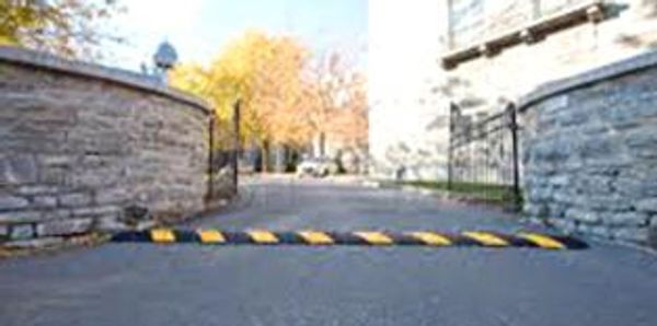 Safety striped speed bump