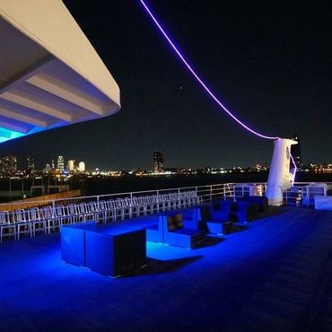Top deck, outdoor view of Harbor Light