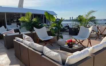 Lounge area on yacht