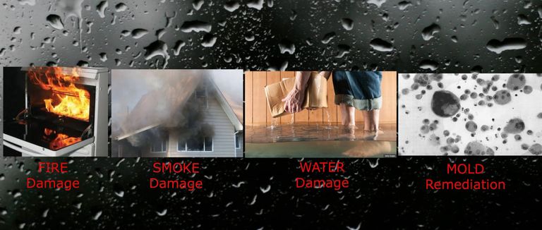 Fire damage, smoke damage, water damage, mold damage.