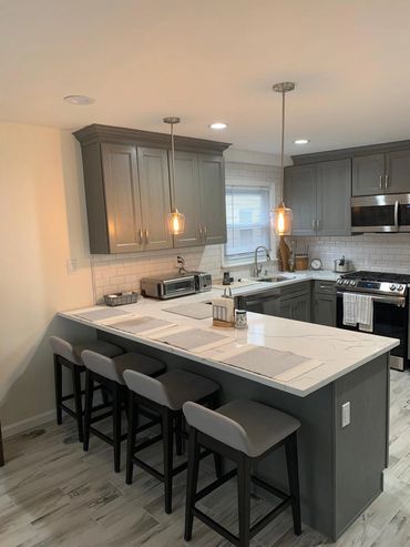 Small kitchen turned modern with beautiful colors and details