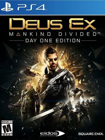 Deus Ex: Mankind Divided PS4 oyunu kapak resmi.