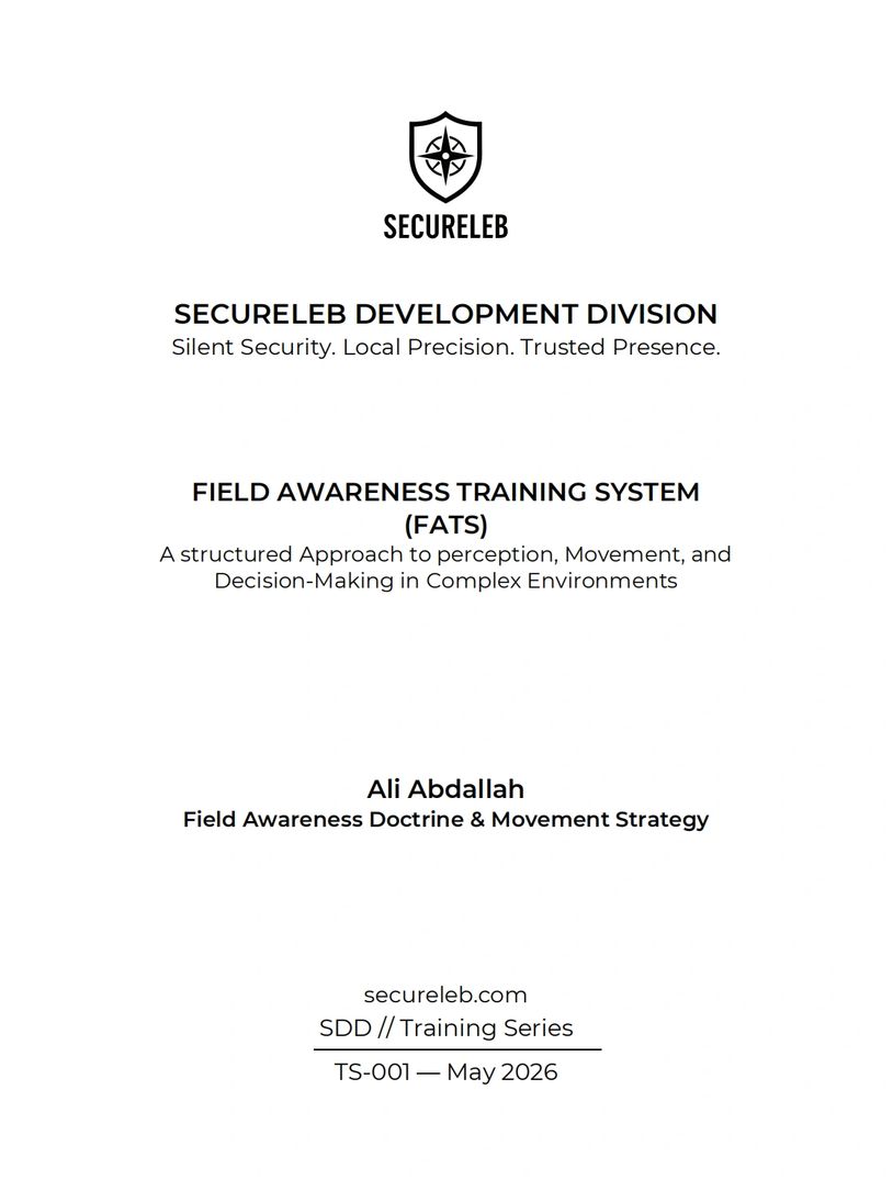 Cover page of Secureleb's Field Awareness Training System document by Ali Abdallah.