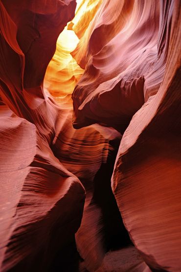 Dramatic shapes and colors inside Antelope Canyon