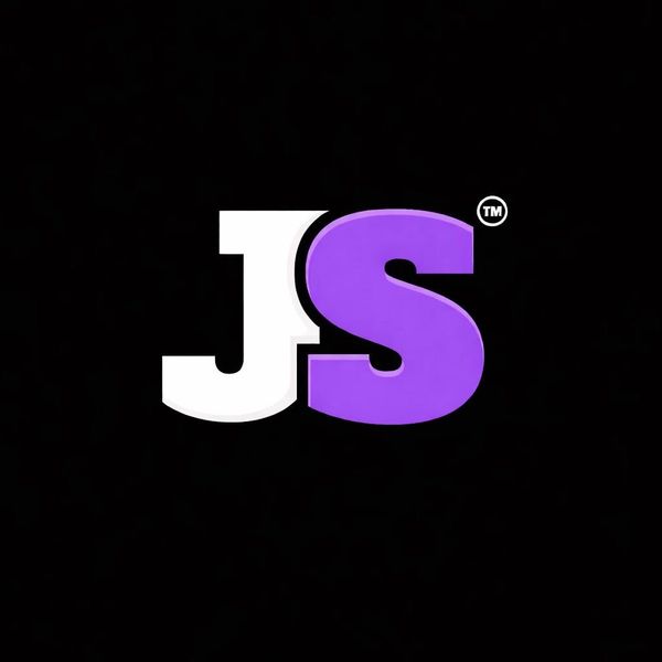 Logo featuring white 'J' and purple 'S' on black background.