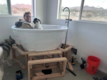 Sketch out the plan with 2x4, and your wife, then finish it with good tools. bathtub designs. joshua.