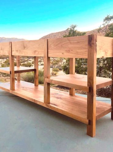 Fine woodworking, custom vanity for bathroom with custom exotic hardwood.