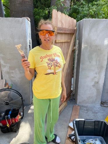 our scraper, painter and the real boss. general contracting.