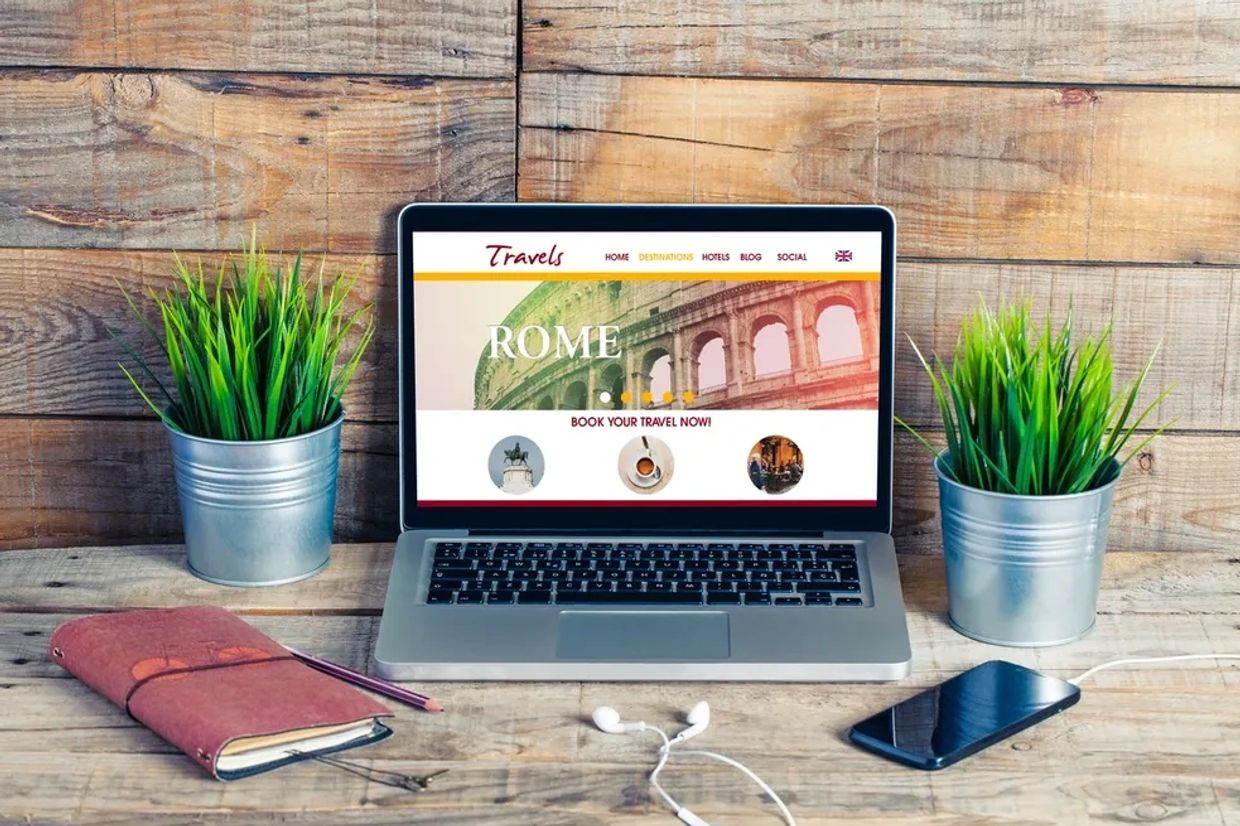 Laptop for online shopping.