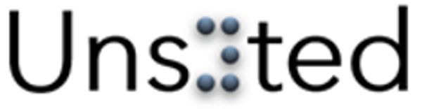 Logo with UNSYTED in all black with the Y in braille