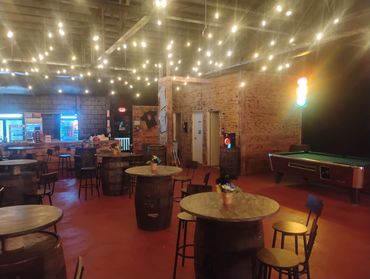 Our wine barrel tables