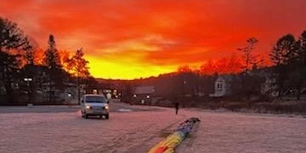 Sunrise Hot Air Balloon set up.