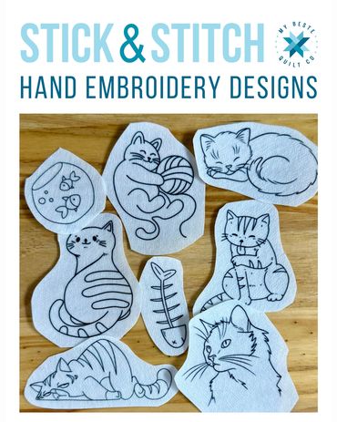 Feline Fine Hand Embroidery Designs by My Beste Quilt Co
