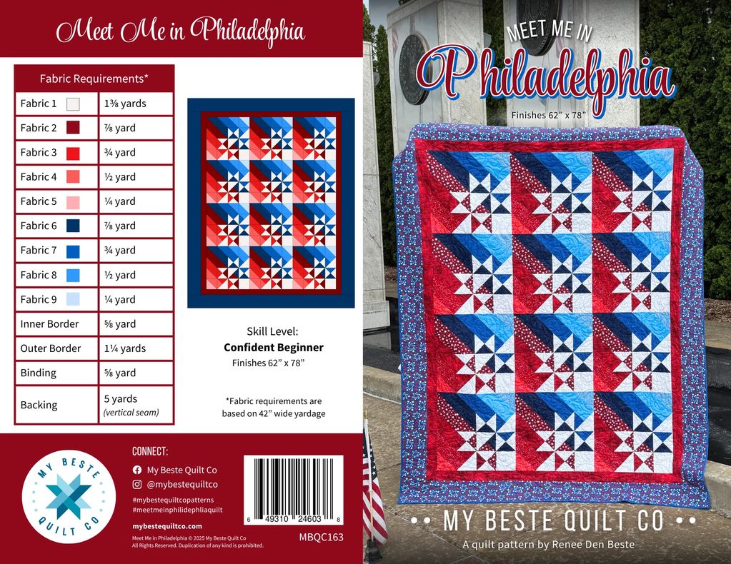 Meet Me in Philadelphia Quilt Pattern by My Beste Quilt Co