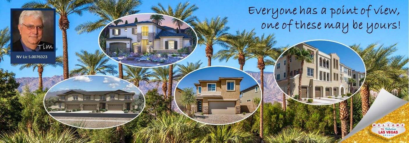 Photos of single family townhomes condos on a palm tree background