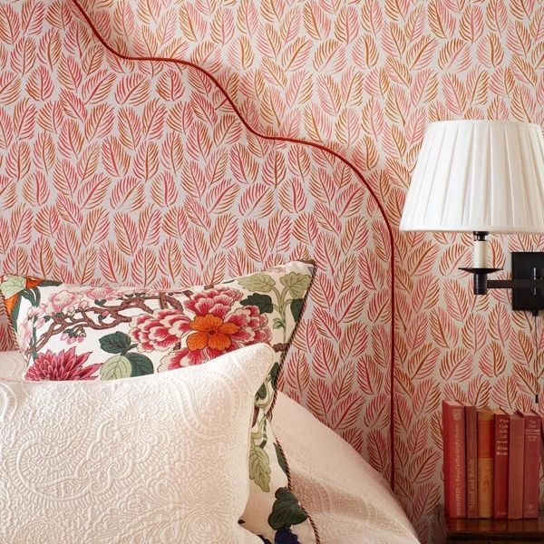custom wallpaper and fabric interior design