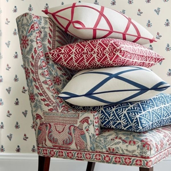 custom fabric chair and pillows