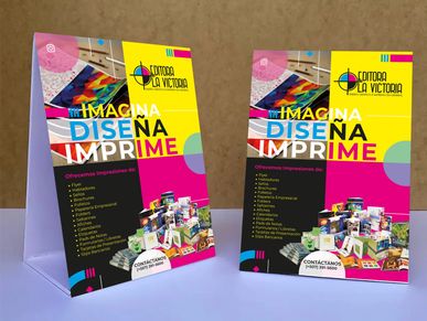 Flyers and printing services promotion by Editora La Victoria.