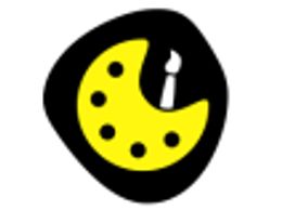 Black blob icon showing a paint palette and paint brush, yellow and white respectively