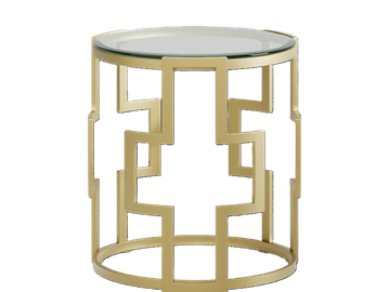 Image shows gold round stand available for rent in midland texas