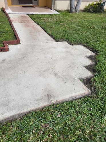 walkway before pressure washing service