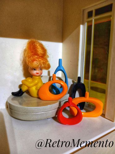 RetroMemento Dollhouse Wonderments Museum Kaleidoscope Mod MCM Miniatures Restorations Vases Colors