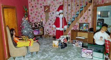 RetroMemento Woolworth's Lunch Counter 1960's Christmas Toys Marx Dollhouse Miniature Putz Tootsie