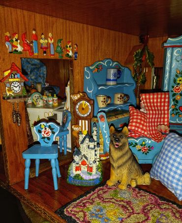 RetroMemento Dollhouse Dolls Museum Miniatures Dora Kuhn BAPS Germany Handmade Swiss Nursery