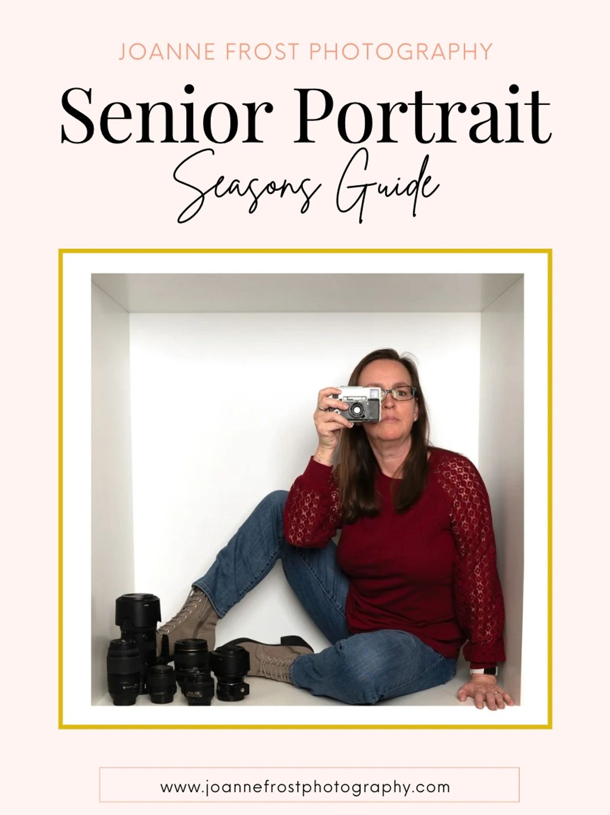 Photography guide cover featuring a woman with camera gear.