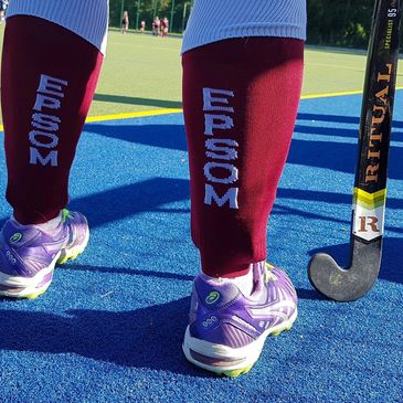 Hockey player wearing Epsom socks