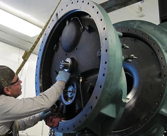 Man working on equipment