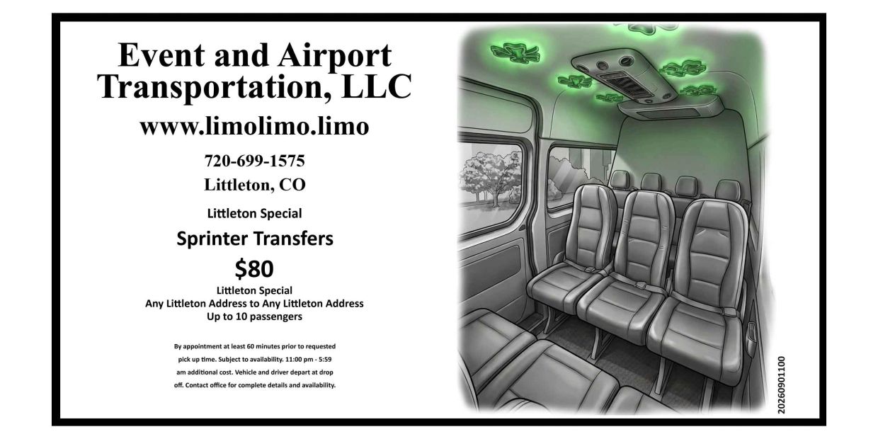 Event and Airport Transportation offers Littleton sprinter transfers for $80.