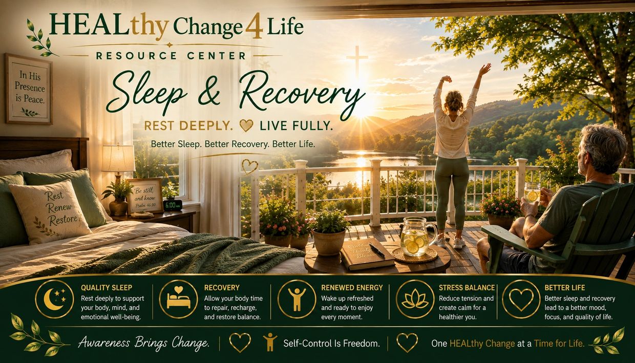 Couple enjoying sunrise on deck for sleep and recovery.