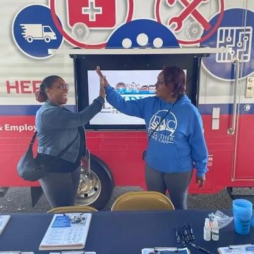 Together we can twc jeanette brandon pg county community advocate gotv DMV 2 women highfive