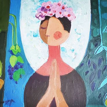 Bu Ja Kim . korean 1980s Oil on canvas