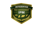Shield emblem for Integrated Pest Management (IPM) with insect and rodent icons.