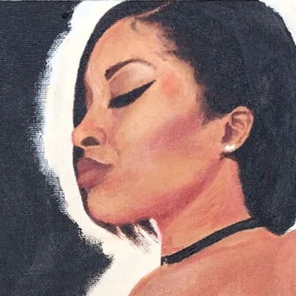 A Monet Arts Acrylic Painting of Ayanna Monet expressing confidence