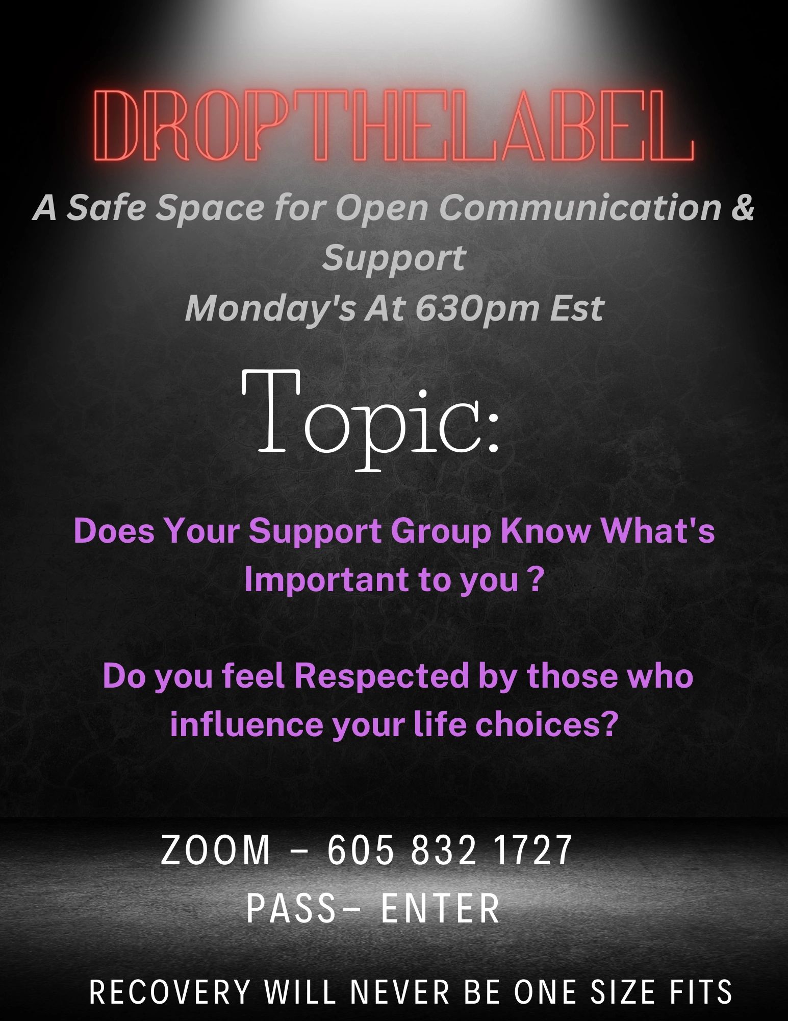 DropTheLabel  
Zoom Gathering