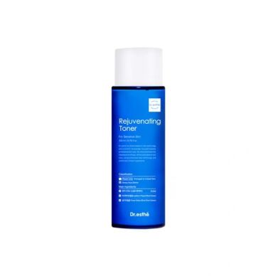 Blue bottle of Dr. esthé Rejuvenating Toner.