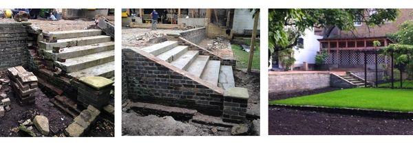 Timothy Little was the bricklayer for these garden steps for a landscaping project.