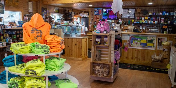 The store at Duck Creek is well stocked with groceries, gifts, clothing and camping accessories