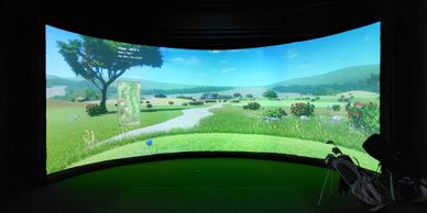 Virtual Golf simulator with a game of golf loaded